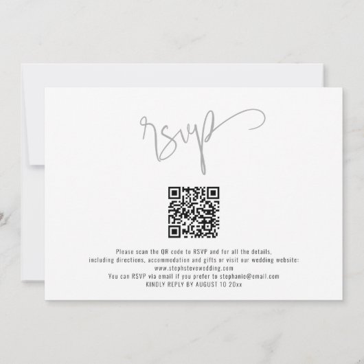 Elegant sluit zich aan bij ons 3-fotoscript bruilo kaart (Achterkant)