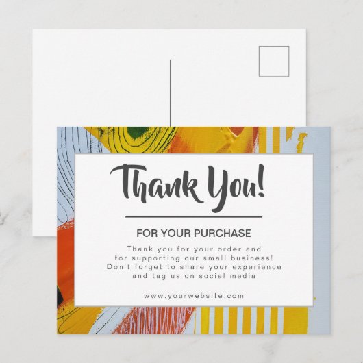 Elegant Small Business Hartelijk dank voor uw cred Briefkaart (Voorkant / Achterkant)