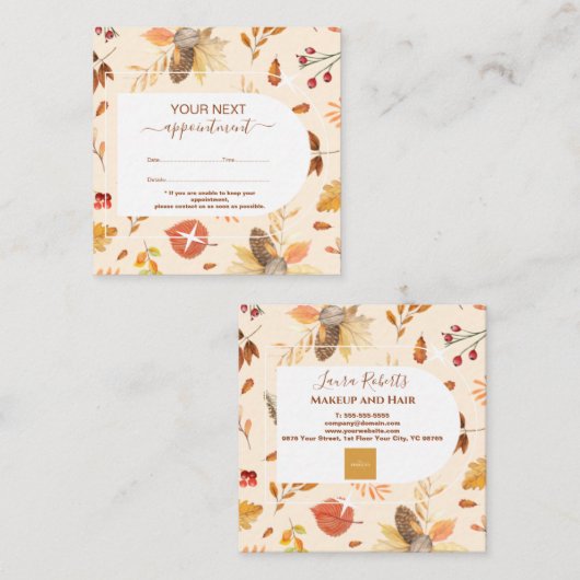 Elegant Small Business Owner Appointment Card Afsprakenkaartje (Voorkant / Achterkant)