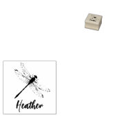 Elegant Small Custom Name Dragonfly Rubberstempel (Gestempeld)