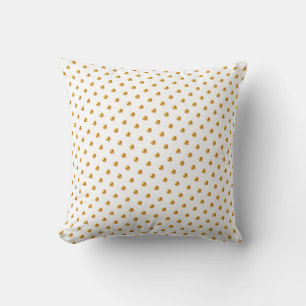 Elegant Small Gold Polka Dots op wit Kussen