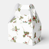 Elegant Small Kerstmis Holly op witte achtergrond Bedankdoosjes (Achterkant)
