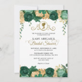 Elegant Smaragd Bloemen Victoriaans Vrijgezellenfe Kaart (Voorkant)