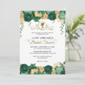 Elegant Smaragd Bloemen Victoriaans Vrijgezellenfe Kaart (Staand voorkant)