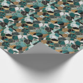 Elegant smaragd, goud en zwart geometrisch marmer cadeaupapier (Hoek)