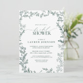 Elegant Smaragd Groen Blad Vrijgezellenfeest Kaart (Staand voorkant)