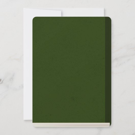 Elegant Smaragd Groen Bloemenboek Hoesje Bruiloft Kaart (Achterkant)