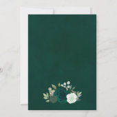 Elegant Smaragd Groen Boho Bloemen Vrijgezellenfee Kaart (Achterkant)
