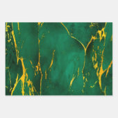 Elegant Smaragd Groen en Goud Marmer Inpakpapier Vel (Voorkant)