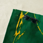 Elegant Smaragd Groen en Goud Marmer Strandlaken (In situ)