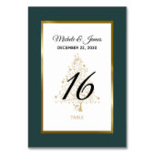 Elegant Smaragd Groen Goud Winter Vakantie Bruilof Kaart (Voorkant)