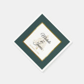 Elegant Smaragd Groen Goud Winter Vakantie Bruilof Servet (Hoek)