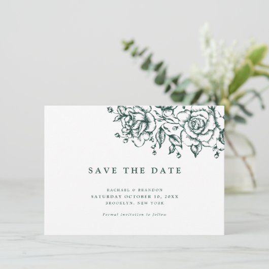 Elegant Smaragd groen groen sparen de datum (Staand voorkant)