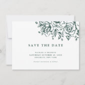 Elegant Smaragd groen groen sparen de datum (Voorkant)