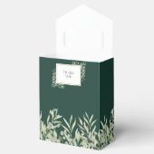 Elegant Smaragd groen loof bruiloft Bedankdoosjes (Geopend)