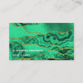 Elegant Smaragd Groen Modern Agaat Marmer Glitter Visitekaartje (Voorkant)