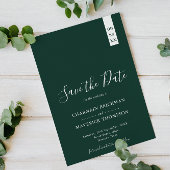 Elegant Smaragd Groen Script Bruiloft Save The Date