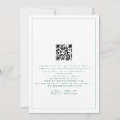 Elegant Smaragd Groen Script QR Code Bruiloft Kaart (Achterkant)