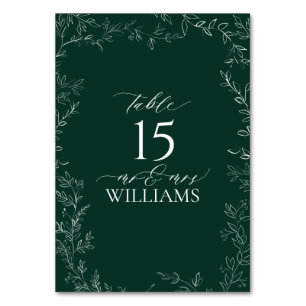 Elegant Smaragd Groen Trouwtafel Nummer Kaart
