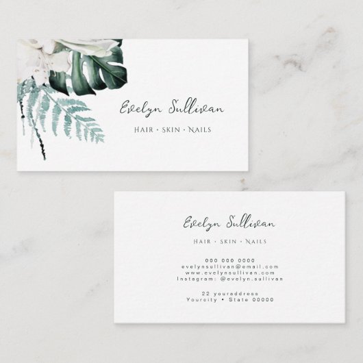 Elegant smaragd groen visitekaartje (Voorkant / Achterkant)