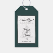 Elegant Smaragd Groen Zilver Winter Bruiloft Cadeaulabel (Voorkant)