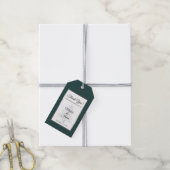 Elegant Smaragd Groen Zilver Winter Bruiloft Cadeaulabel (Met Touw)