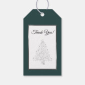 Elegant Smaragd Groen Zilver Winter Bruiloft Cadeaulabel (Achterkant)