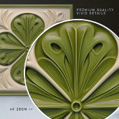 Elegant Smaragd Ivoor Fleur-de-Lis Tegeltje