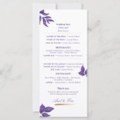 Elegant Smaragd Paarse Eucalyptus Trouwprogramma (Achterkant)