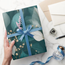 Elegant Smaragdblad Wit Bloemmotief