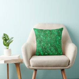 Elegant smaragdgroen bezaaid diamantpatroon kussen