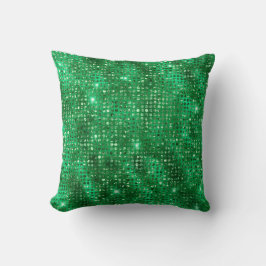 Elegant smaragdgroen bezaaid diamantpatroon kussen