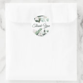 Elegant smaragdgroen dank u sticker (Tas)