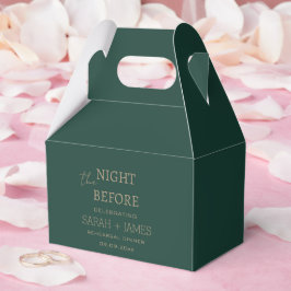 Elegant smaragdgroen de nacht voor de bruiloft bedankdoosjes