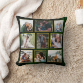 Elegant Smaragdgroen en Goud Fotocollage Kussen (Deken)