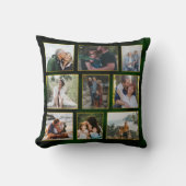 Elegant Smaragdgroen en Goud Fotocollage Kussen (Voorkant)