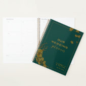 Elegant Smaragdgroen & Goud Bloem Huwelijk Planner (Display)
