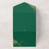 Elegant smaragdgroen Roos alles in één All In One Uitnodiging (Buitenkant)