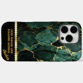 Elegant smaragdmarmer met gouden aderdetails Case-Mate iPhone case (Achterkant (horizontaal))