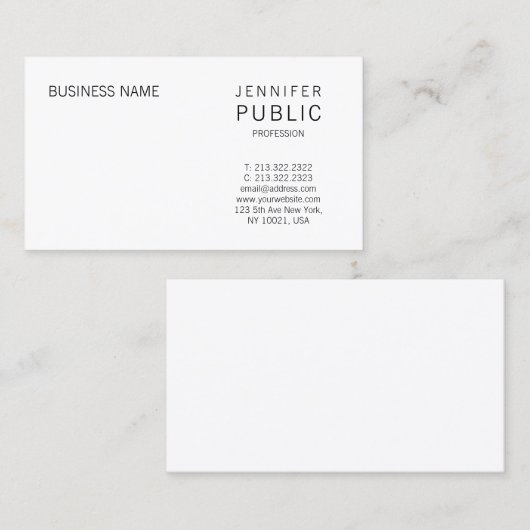 Elegant Smart Design Minimalistics Modern Trendy Visitekaartje (Voorkant / Achterkant)