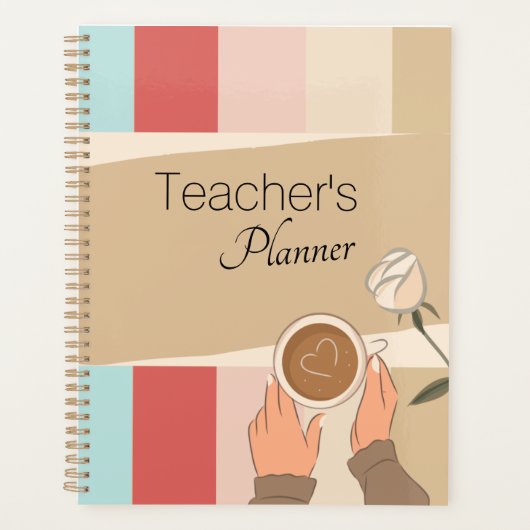 Elegant Smart Modern Patroon Leerleraar Planner (Voorkant)