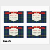 Elegant Smith Plaid Wijnlabel Sticker (Vel)