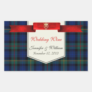 Elegant Smith Plaid Wijnlabel Sticker