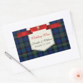 Elegant Smith Plaid Wijnlabel Sticker (Envelop)