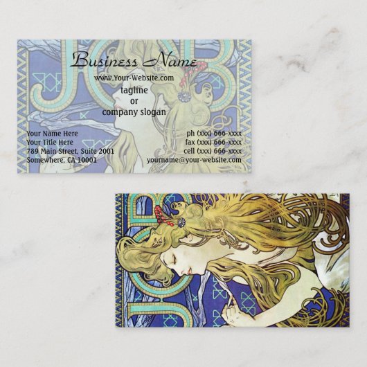 Elegant Smoke, Job beroemd gemaakt door Alphonse M Visitekaartje (Voorkant / Achterkant)