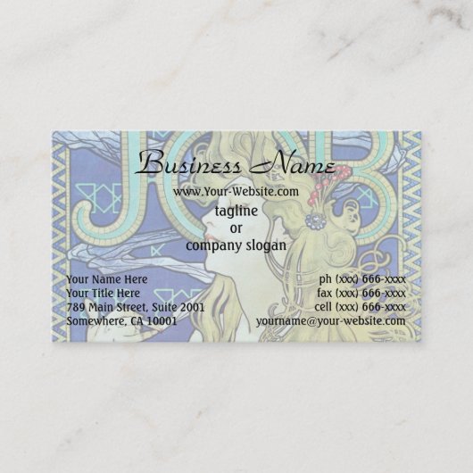 Elegant Smoke, Job beroemd gemaakt door Alphonse M Visitekaartje (Voorkant)