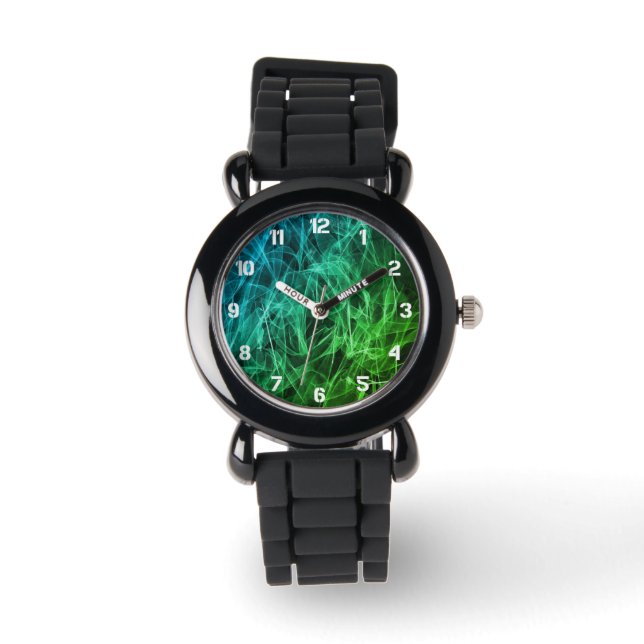 Elegant Smoke Swirl Texture Horloge (Voorkant)