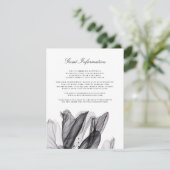 Elegant Smoky Floral Black Wedding Insert Kaart (Staand voorkant)