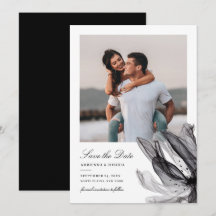 Elegant Smoky Floral Black White Photo Weduwnaar