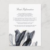Elegant Smoky Floral Navy Wedding Insert Kaart (Voorkant)